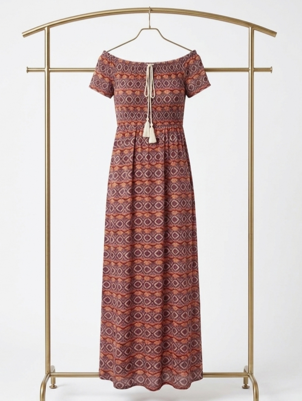 NWOT Bohemian Off-Shoulder Maxi Dress by Ellen Weaver
